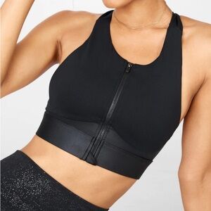 Fabletics Ella Front Zip Sports Bra Black Size XXS NWT